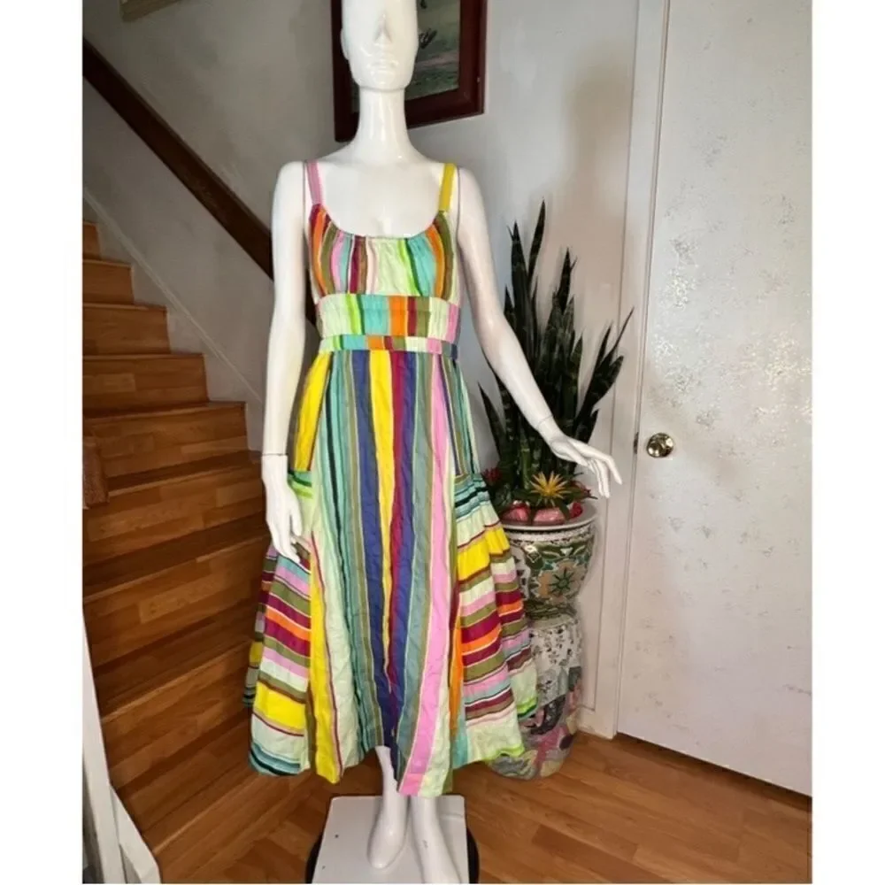 Anthropologie Hope For Flowers Striped Midi Dress